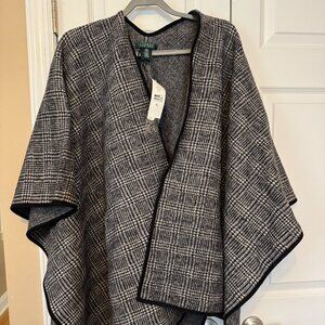 Ralph Lauren Wool Cape Shawl, Size Small/Medium New With Tags